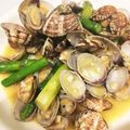 むー太朗's cooksnap of when they made アサリとアスパラのにんにく炒め♪.
