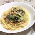 クックKDJZVJ☆'s cooksnap of when they made サーモンとほうれん草のクリームパスタ.