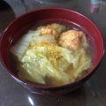 ＊ゆあま＊'s cooksnap of when they made ほっとする味♡白菜と鶏団子のお味噌汁.
