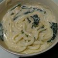 まみちぃ７'s cooksnap of when they made サーモンとほうれん草のクリームうどん.