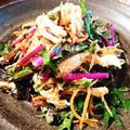 Meguminomy's cooksnap of when they made 水菜と鶏ささみのきんぴらサラダ.