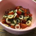 Kaoruby's cooksnap of when they made 簡単小鉢！トマトの梅大葉和え.
