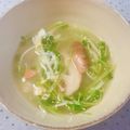 yesmama's cooksnap of when they made 豆苗とキノコの玉子スープ.