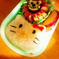 curisupin's cooksnap of when they made キャラ弁☆キティちゃん☆女の子弁当.