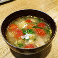 vistawalk's cooksnap of when they made モロヘイヤとトマトと卵の☆中華スープ.