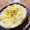 yudedaco's cooksnap of when they made 白玉とベーコンのクリームポテトグラタン.