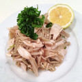 クックEBXFTK☆'s cooksnap of when they made レンジで作る・蒸し鶏と榎茸の明太子和え.