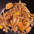 いな87's cooksnap of when they made かぼちゃと玉ねぎのにんにくポン酢炒め.