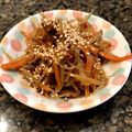 TBF's cooksnap of when they made 食物繊維たっぷりの甘辛炒きんぴらごぼう♪.