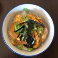 猫檀家's cooksnap of when they made 車麩で親子丼風　車麩の玉子とじ丼.
