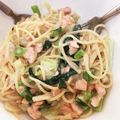 qyata's cooksnap of when they made サーモンとほうれん草のクリームパスタ.