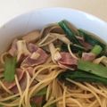 fumipekoe's cooksnap of when they made 小松菜とベーコンの和パスタ☆柚子胡椒風味.