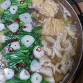 ダイナマイト漆黒's cooksnap of when they made 鶏皮でモツ鍋♡水炊きとモツ鍋が同時に♪.
