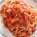 NａTｓｕ's cooksnap of when they made カマンベールとベーコンのトマトパスタ.