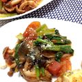 フジぽん's cooksnap of when they made かぶの葉、しめじ、トマトでイタリアン.