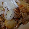 かりもも's cooksnap of when they made 長いもと豚コマの香ばし醤油食べラー炒め.