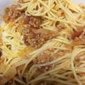 クックKQRF76☆'s cooksnap of when they made 余ったそぼろでボロネーゼ風スパゲティ.