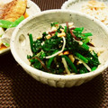 まりおっかあ's cooksnap of when they made ゆでた法蓮草・春菊と生の水菜の和え物.