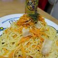 okazakana's cooksnap of when they made 深夜の料理部。人参とベーコンのパスタ。.