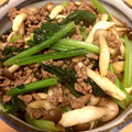 小栗色's cooksnap of when they made 豚挽き肉、小松菜、きのこのオイスター炒め.