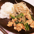 ちびhiyo's cooksnap of when they made にんにくの芽と鶏肉のごまみそ炒め.