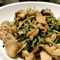 いわさき家's cooksnap of when they made 超簡単！豚バラ肉と豆苗の焼肉のたれ炒め.