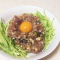 流浪電波's cooksnap of when they made 超簡単♪ お刺身あじの絶品ユッケ☆.