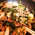 いつも、にこちゃん☆'s cooksnap of when they made さつま芋＆ほうれん草のブタ味噌炒め.