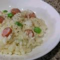 Akosua's cooksnap of when they made 枝豆とウインナーのチーズリゾット.