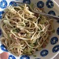 Kadiak's cooksnap of when they made レタスとツナの柚子胡椒パスタ.