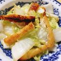 こはる・▽・'s cooksnap of when they made 白菜とカリカリ油あげの出汁ポン酢和え.