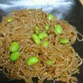 くんぼうまま's cooksnap of when they made 白滝と枝豆のコチュジャン焼き肉のたれ炒め.