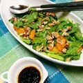 ジュスカ's cooksnap of when they made 黒酢ドレッシングで春菊と柿のサラダ♪.