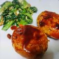 かぁあ♪'s cooksnap of when they made 鶏ひき肉でやわらか～チーズinハンバーグ.