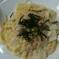 モカぷりん♪'s cooksnap of when they made 白菜と鮭フレークのクリームパスタ.