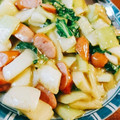にゃちもと's cooksnap of when they made 青梗菜とウインナーのにんにく炒め.