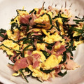 miwskin's cooksnap of when they made ニラとハム、卵の塩炒め.