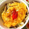さあちゃん☻'s cooksnap of when they made 白菜とひき肉でとろ～り卵の中華あんかけ丼.