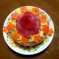 kimberlyママ's cooksnap of when they made 誕生日やイベントに☆薔薇のケーキ寿司♡.