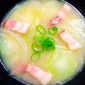 Cook★Robin's cooksnap of when they made ブロッコリーの茎とベーコンのお味噌汁.