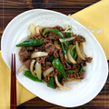 ramuneᐝiRo's cooksnap of when they made 簡単おかず！焼き肉のたれで肉野菜炒め！.