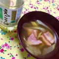 ふたごゆき's cooksnap of when they made ベーコンとネギの味噌汁.