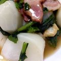 ｷｬｽｰ's cooksnap of when they made カブのあんかけ煮物♪チクワとほうれん草.
