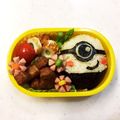 クック3YI59L☆'s cooksnap of when they made 超簡単 ミニオンキャラ弁.