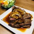 2児母☆手抜き夫弁当's cooksnap of when they made ビーフステーキ丼.