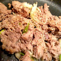 miiko大好き's cooksnap of when they made 簡単！おいしい。豚コマとネギの生姜焼き。.