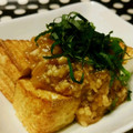 Akosua's cooksnap of when they made 絹揚げの☆自家製なめ茸☆鳥挽き肉の餡かけ.