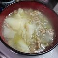 わんこたんわんたん's cooksnap of when they made 【包まず簡単】ひき肉たっぷりワンタン.