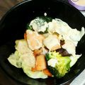 にゃにゃあすけ's cooksnap of when they made 鮭とじゃが芋の蒸し煮・味噌マヨネーズかけ.
