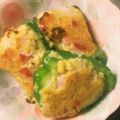 りんごぉぉぉ's cooksnap of when they made 冷凍豆腐でふわふわピーマンの肉詰め風.